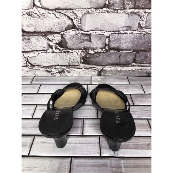 Walter Steiger Black Leather Python Print Heel Sandals Women’s Sz 8.5B US/39EU - Picture 8 of 16